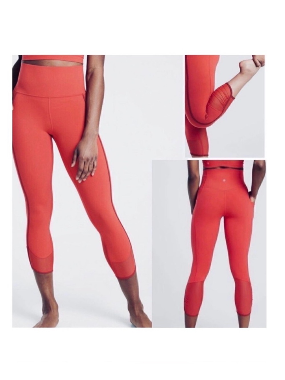 NWT Athleta Salutation Stash Pocket II Intention Capri Leggings Lychee Red” 1X